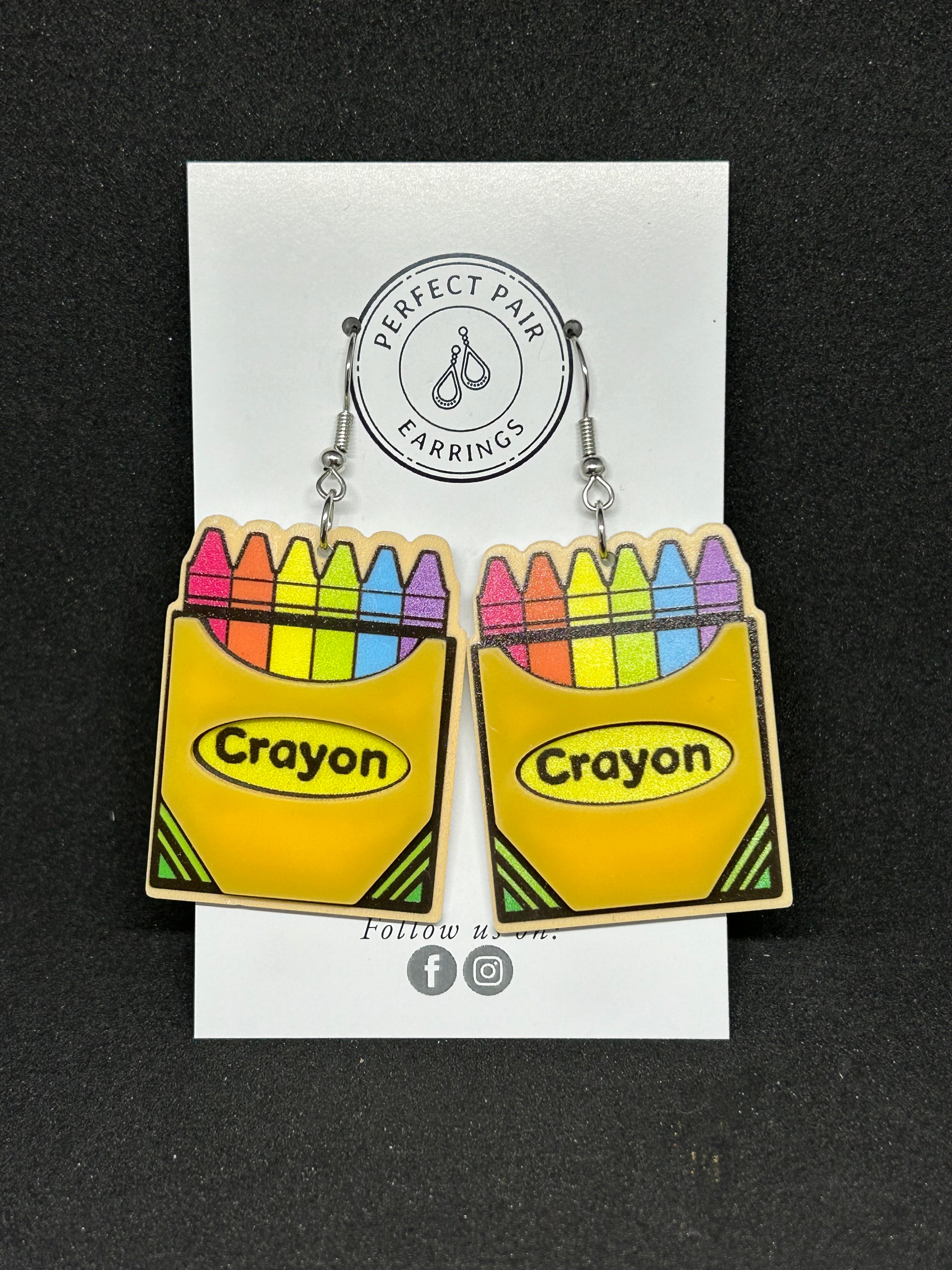 Crayons on hooks